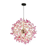 Modern Led Tree Chandeliers - Pink Red agate / 20 Lights - Lamps