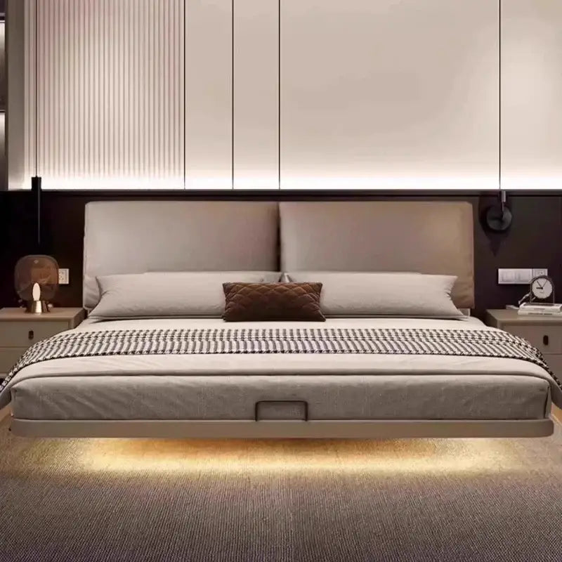 Modern Levitation Double Side Table Bed Frame - Bedroom