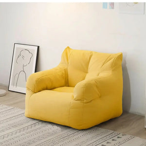 Modern Lightweight Stripe Bean Bag Chair - Yellow - Sofa