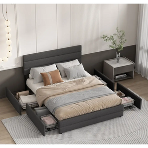 Modern Linen Storage Bed Frame Queen King - view 6