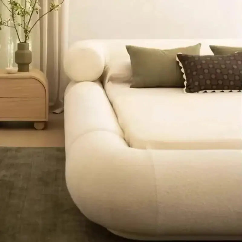 Modern Low Back Headboard Wind Wood Frame Bed - Green / 250 x 200 x 58 cm - Bedroom