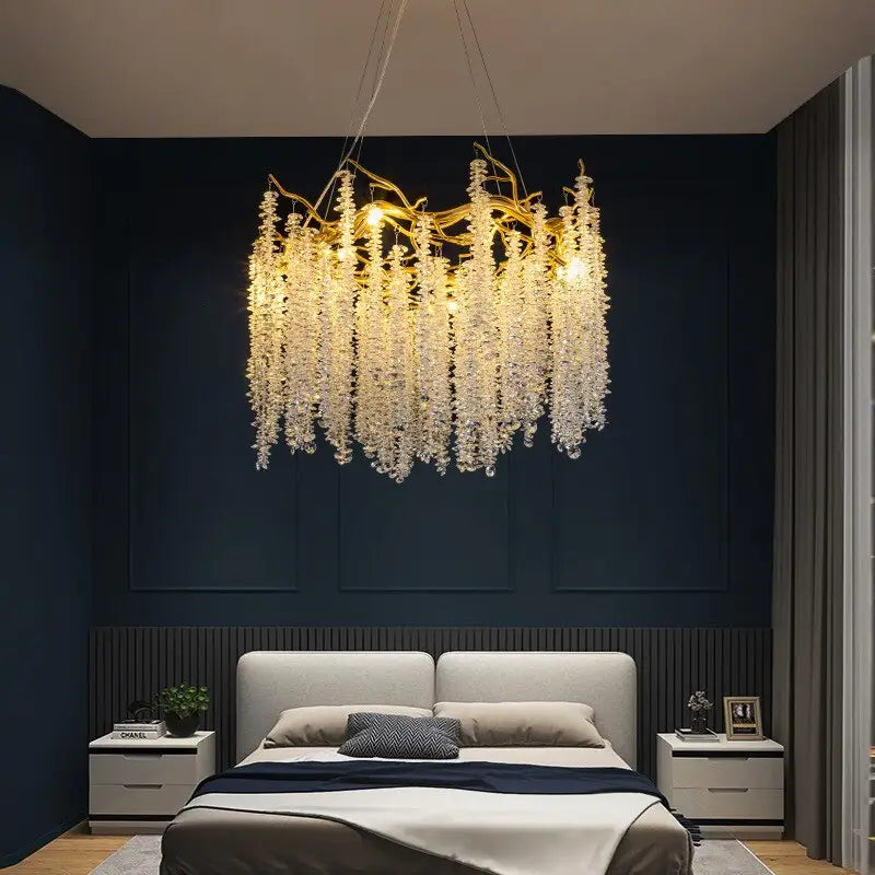 Modern Luxury Crystal Tassel Chandeliers - Lamps