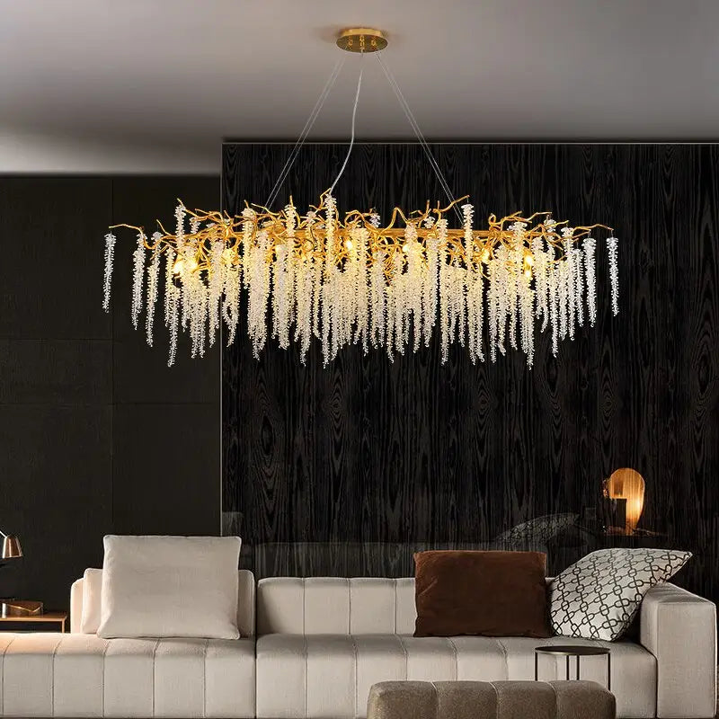 Modern Luxury Crystal Tassel Chandeliers - Lamps