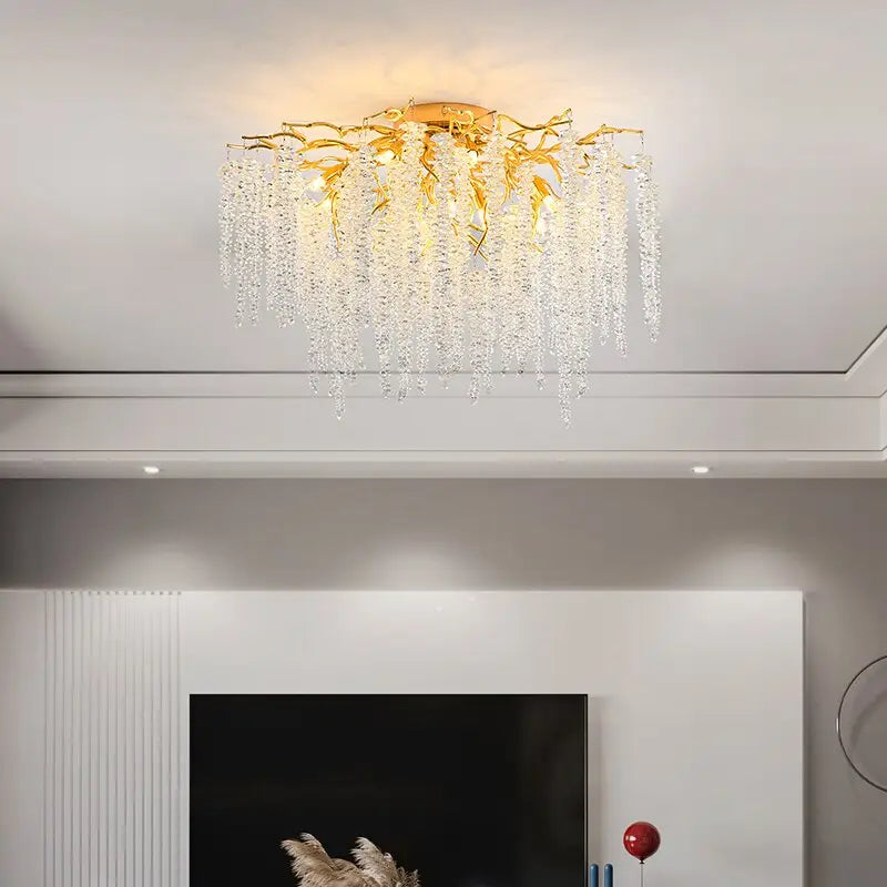 Modern Luxury Crystal Tassel Chandeliers - Lamps