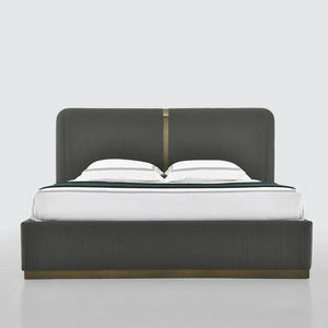 Modern Luxury Leather Double High End Bed Frame - Black / Queen - Bedroom