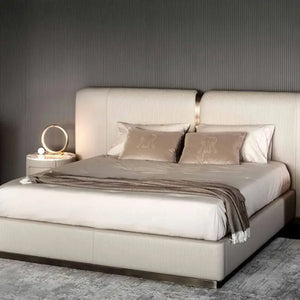 Modern Luxury Leather Double High End Bed Frame - Black / Queen - Bedroom