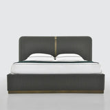 Modern Luxury Leather Double High End Bed Frame - Black / Queen - Bedroom