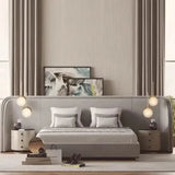 Modern Luxury Wood Crown Headboard Bed Frames - Bedroom