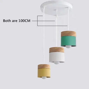Modern Macaron Iron Wood Pendant Lamp - Yellow White Green / Without bulb - Pendant Lamp