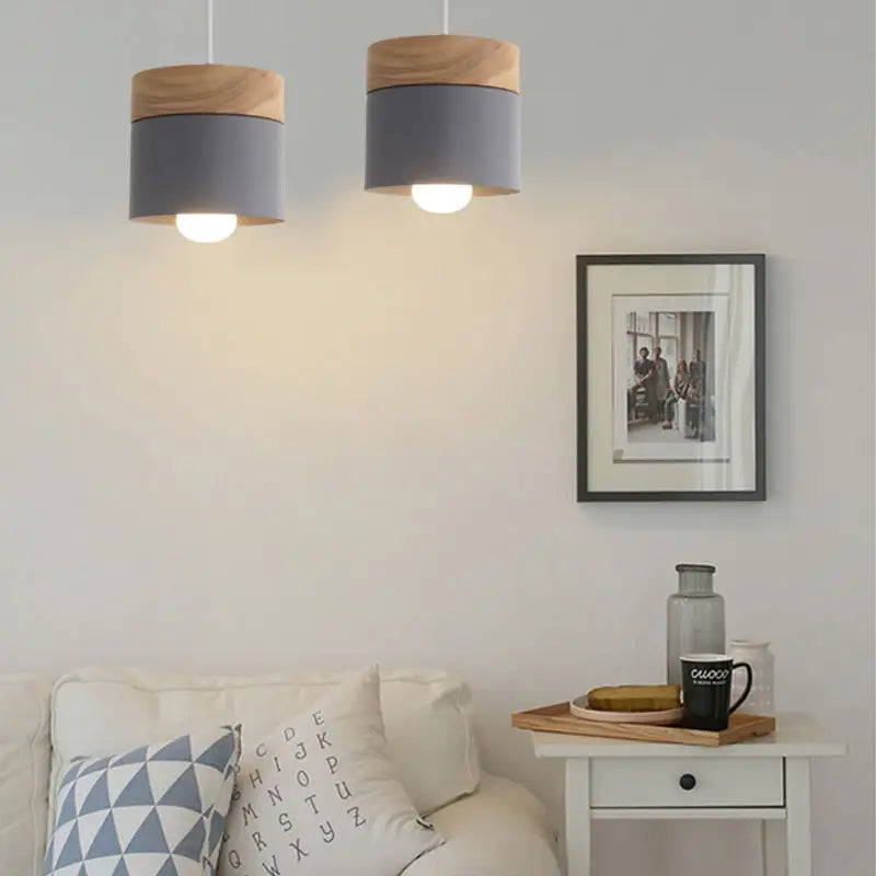 Modern Macaron Iron Wood Pendant Lamp - Pendant Lamp