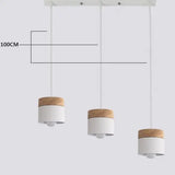 Modern Macaron Iron Wood Pendant Lamp - Rectangle White / Without bulb - Pendant Lamp