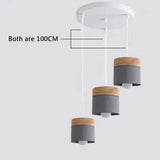 Modern Macaron Iron Wood Pendant Lamp - Round Gary / Without bulb - Pendant Lamp