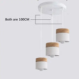 Modern Macaron Iron Wood Pendant Lamp - Round White / Without bulb - Pendant Lamp
