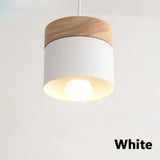 Modern Macaron Iron Wood Pendant Lamp - White / Without bulb - Pendant Lamp
