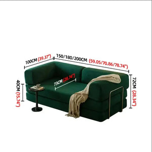 Modern Minimalist Corduroy Bed Compressed Sofa - Green / Two Seat - Compressed Sofa