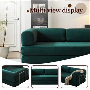 Modern Minimalist Corduroy Bed Compressed Sofa - Green / Two Seat - Compressed Sofa