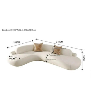 Modern Minimalist Curved Coffee Table Sofa Set - 160x240x70cm 1 - Compressed Sofa