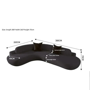 Modern Minimalist Curved Coffee Table Sofa Set - 260x380x70cm 1 - Compressed Sofa