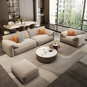 Modern Minimalist Italian Style Square Couch Sofa - Suede - 180 cm - Sofa