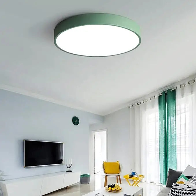 Modern Minimalist LED Flush Mount Ceiling Lamp - Green / D23CM-12W / Neutral Light - 4000k - Ceiling Lamp