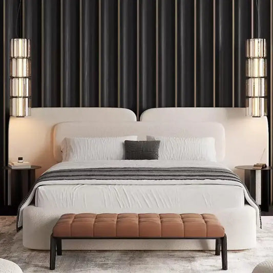 Modern Minimalist Luxury Wooden Double Queen Bed Frames - Bedroom