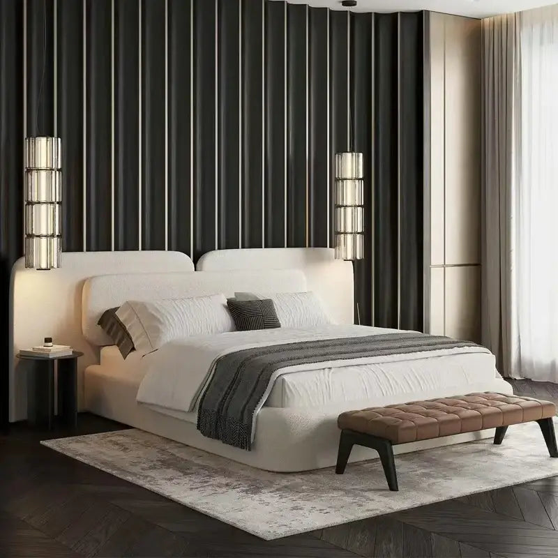 Modern Minimalist Luxury Wooden Double Queen Bed Frames - Bedroom