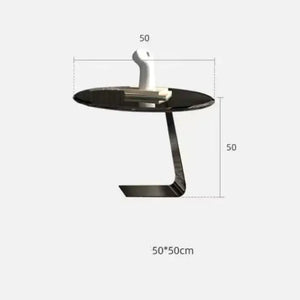 Modern Minimalist Round Glass Stainless Steel Coffee Table - Multifunctional coffee table