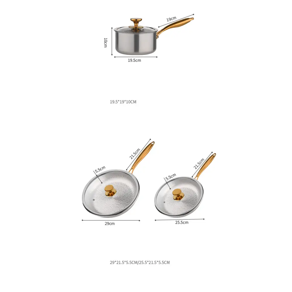 Modern Minimalist Titanium Uncoated Cookware Set - Cookware set