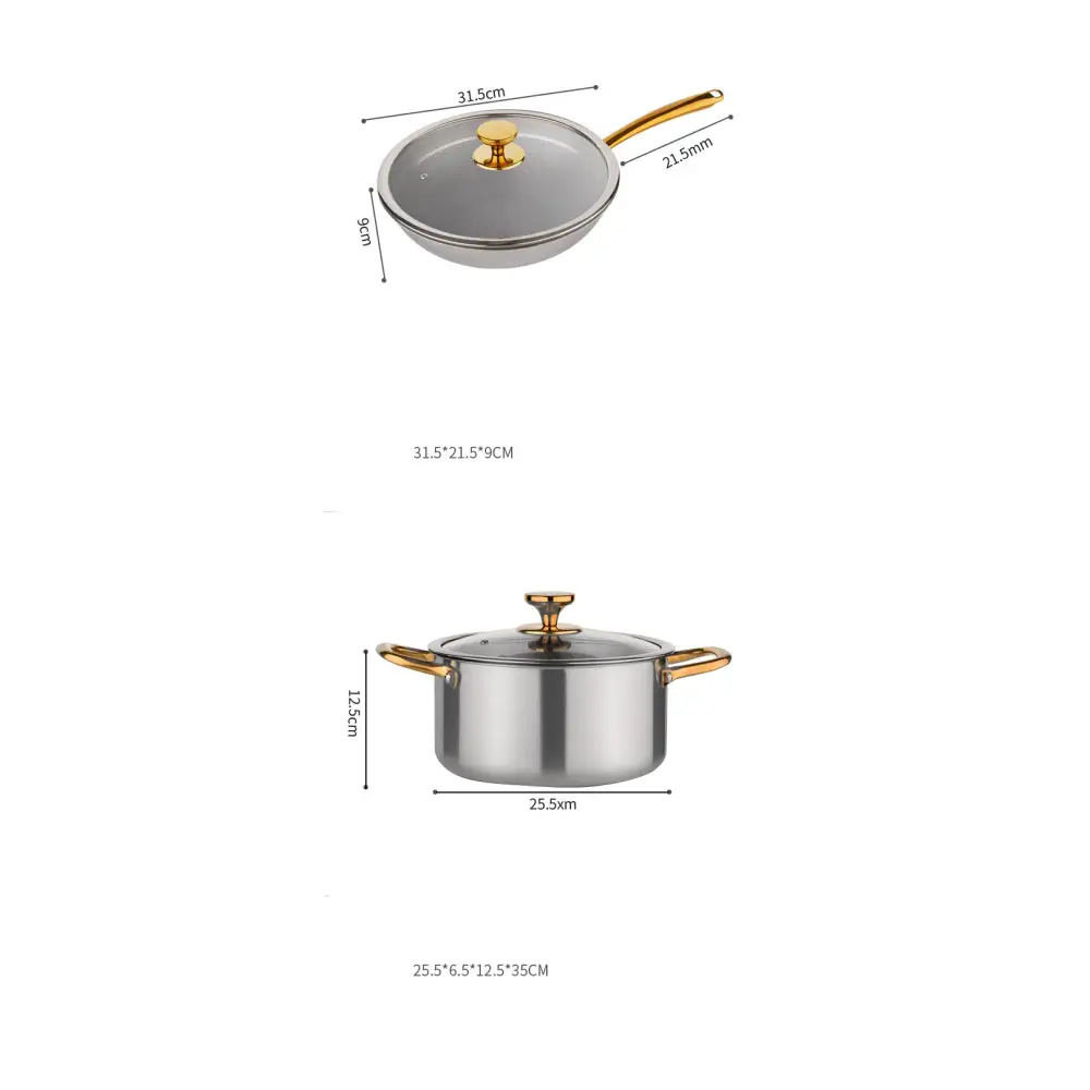 Modern Minimalist Titanium Uncoated Cookware Set - Cookware set