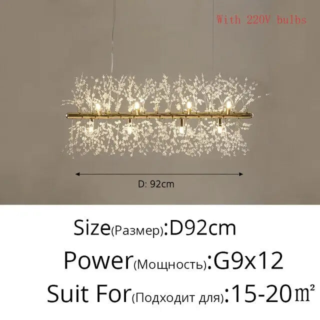 Modern Nordic Firefly Chandelier Lamp - Gold 12 heads / Cool white no remote - Lamps