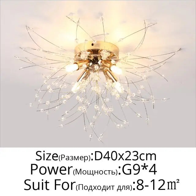 Modern Nordic Firefly Chandelier Lamp - Gold 4 heads / Cool white no remote - Lamps