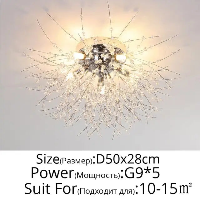 Modern Nordic Firefly Chandelier Lamp - Silver 5 heads / Cool white no remote - Lamps