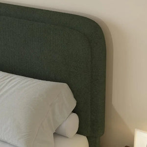 Queen Platform Bed with Rounded Headboard Bouclé - view 4