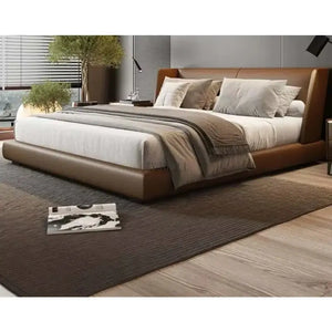 Modern King Bed Frame with PU Leather Headboard - view 4