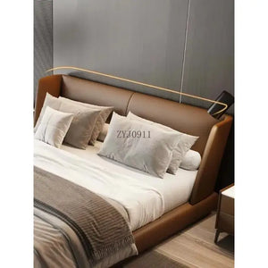 Modern King Bed Frame with PU Leather Headboard - view 3