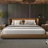 Modern PU Leather King Wood Double Bed Pine Frame - 150 x 200cm - Bedroom