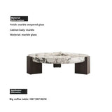 Modern Round Marble Top Legs Coffee Table - 100X100X30CM - Grey Marble - Multifunctional coffee table