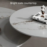 Modern Round Slab Top Metal Base Coffee Table Set - Multifunctional coffee table