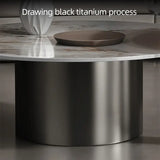Modern Round Slab Top Metal Base Coffee Table Set - Multifunctional coffee table