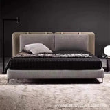 Modern Simple Solid Wood Soft Bag Double Bed Frame - Bedroom