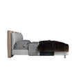 Modern Simple Solid Wood Soft Bag Double Bed Frame - Gray / 150 x 200 cm - Bedroom