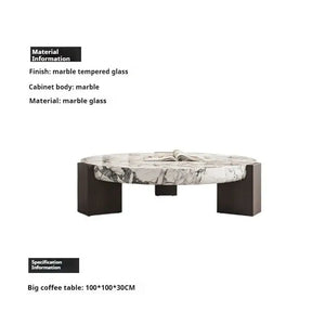 Round Marble Coffee Table with Calacatta Viola Top - view 13