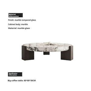 Round Marble Coffee Table with Calacatta Viola Top - view 19