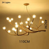 Modern Tree Branch Glass Bubble Lamp - 20 Heads Clear ball / Warm white 3000k - Lamps