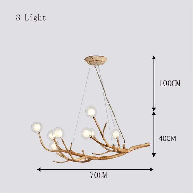 Modern Tree Branch Glass Bubble Lamp - 8 Heads Clear ball / Warm white 3000k - Lamps