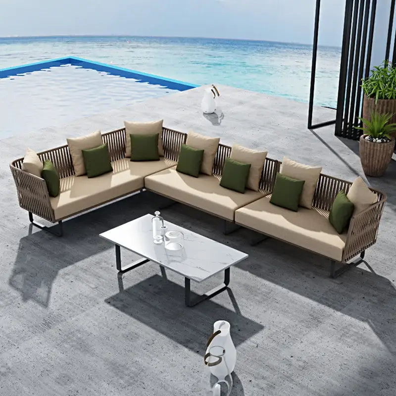 U-Shape Outdoor Sofa Set Modern Rattan Garden Furniture - view 2