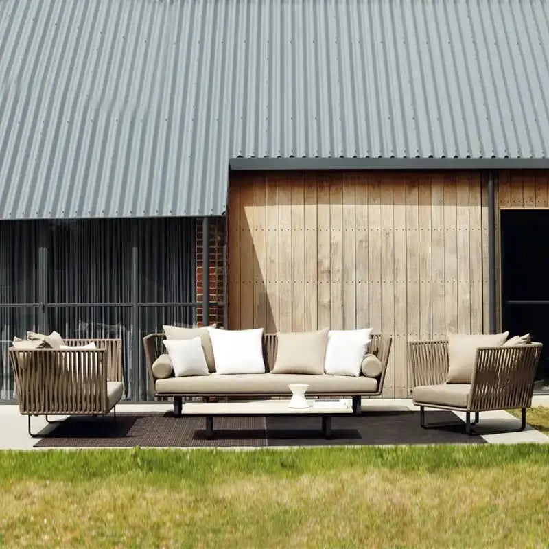 U-Shape Outdoor Sofa Set Modern Rattan Garden Furniture