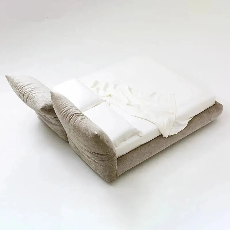 Modern Widened Backrest Wood Metal Bed Frame - Black / 180×200cm - Bedroom