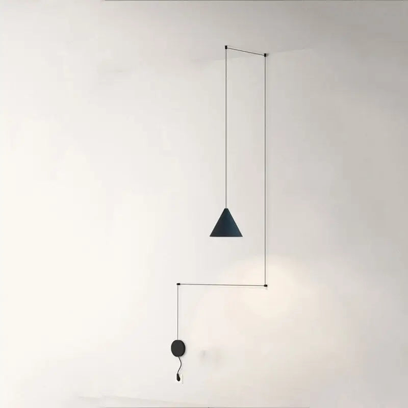 Modern Wire Geometric Led Bedside Hanging Lamp - 1 Head - Plug - 4 Hook / 4 M - Pendant Lamp