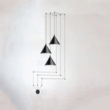 Modern Wire Geometric Led Bedside Hanging Lamp - 3 Head - No plug - 12 Hook / 4 M - Pendant Lamp